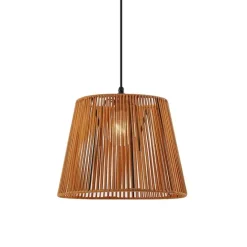 QAZQA Außenhängeleuchte schwarz mit orangefarbenem Seilschirm IP44 - Cava Jayla