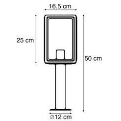 QAZQA Außenlampenmast grau 50 cm IP44 - Sutton