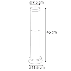QAZQA Außenlaterne anthrazit 45 cm IP44 - Rox