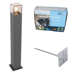 QAZQA Außenleuchte 70 cm anthrazit mit Erdungsstift und Kabelmuffe - Dänemark