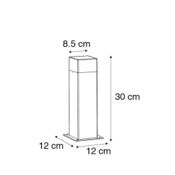 QAZQA Außenleuchte 30 cm anthrazit mit Erdungsstift und Kabelmuffe - Dänemark