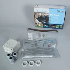 QAZQA Außenleuchte 30 cm anthrazit mit Erdungsstift und Kabelmuffe - Dänemark