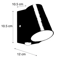QAZQA Außenleuchte Anthrazit mit Bewegungssensor inkl. LED - Uma