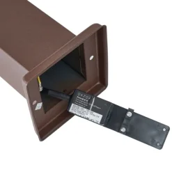 QAZQA Außenleuchte Rostbraun mit Klarglas 80cm IP44 mit Steckdose und Bewegungssensor - Malios