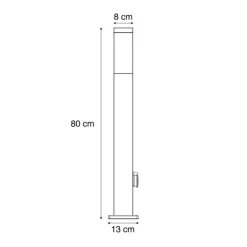 QAZQA Außenleuchte Rostbraun mit Klarglas 80cm IP44 mit Steckdose und Bewegungssensor - Malios
