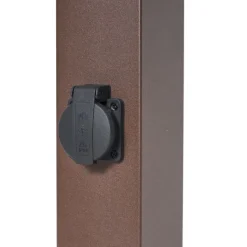 QAZQA Außenleuchte Rostbraun mit Klarglas 80cm IP44 mit Steckdose und Bewegungssensor - Malios