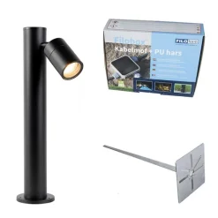 QAZQA Außenleuchte schwarz 45 cm einstellbar IP44 - Solo