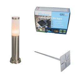 QAZQA Außenleuchte Stahl 45 cm IP44 - Rox mit Erdungsstift und Kabelmuffe