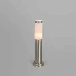 QAZQA Außenleuchte Stahl 45 cm IP44 - Rox mit Erdungsstift und Kabelmuffe