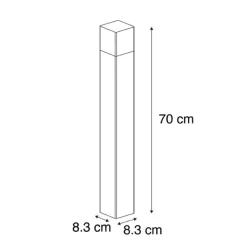 QAZQA Außenpfosten schwarzes Opalglas 70 cm Erdungsstift und Kabeltülle - Dänemark