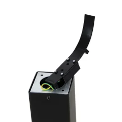 QAZQA Außenpfosten schwarzes Opalglas 30 cm Erdungsstift und Kabeltülle - Dänemark