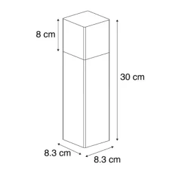 QAZQA Außenpfosten schwarzes Opalglas 30 cm Erdungsstift und Kabeltülle - Dänemark