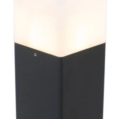 QAZQA Außenpoller schwarzes Opalglas 50 cm Erdungsstift und Kabeltülle - Dänemark