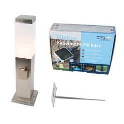 QAZQA Außen-Stablampe aus Stahl inklusive Fassung IP44 - Malios mit Erdspieß und Kabelverschraubung