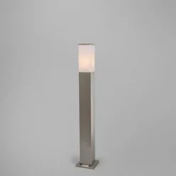 QAZQA Außen-Stablampe Stahl 80cm IP44 - Malios mit Erdspieß und Kabelverschraubung