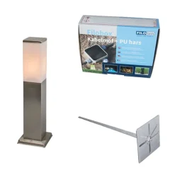 QAZQA Außen-Stablampe Stahl 45cm IP44 - Malios mit Erdspieß und Kabelverschraubung