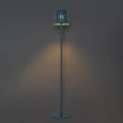 QAZQA Außenstehleuchte blau inkl. LED 3-stufig dimmbar auf Solar - Ferre