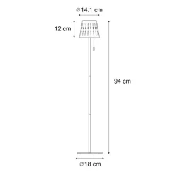 QAZQA Außenstehleuchte blau inkl. LED 3-stufig dimmbar auf Solar - Ferre