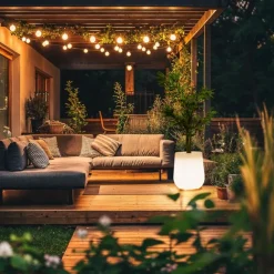 QAZQA Außenstehleuchte Blumentopf weiß IP44 - Blumentopf