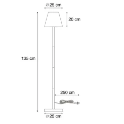 QAZQA Außenstehleuchte Grün mit weißem Schirm IP65 - Virginia