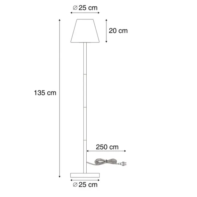 QAZQA Außenstehleuchte Grün mit weißem Schirm IP65 - Virginia