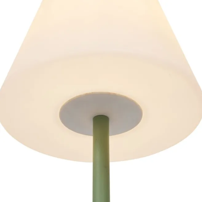 QAZQA Außenstehleuchte Grün mit weißem Schirm IP65 - Virginia