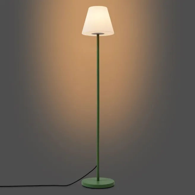 QAZQA Außenstehleuchte Grün mit weißem Schirm IP65 - Virginia