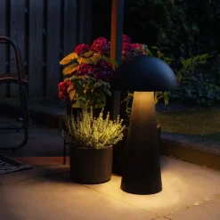 QAZQA Außenstehleuchte schwarz 65 cm - Pilz