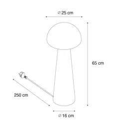 QAZQA Außenstehleuchte schwarz 65 cm - Pilz
