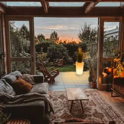 QAZQA Außenstehleuchte weiß 60 cm Blumentopf IP44 - Verano