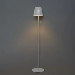 QAZQA Außenstehleuchte weiß inkl. LED 3-stufig dimmbar auf Solar - Ferre