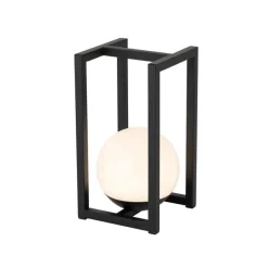 QAZQA Außen-Tischleuchte Schwarz inkl. wiederaufladbare LED mit Touchsensor - Nowi