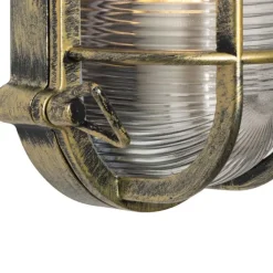 QAZQA Außenwand- und Deckenleuchte Antikgold Oval IP44 - Noutica