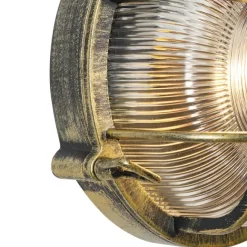 QAZQA Außenwand- und Deckenleuchte Antikgold Rund IP44 - Noutica