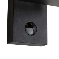 QAZQA Außenwandlaterne schwarz inkl. LED-Bewegungsmelder - Ferdinand