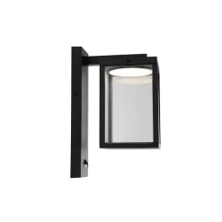 QAZQA Außenwandlaterne schwarz inkl. LED-Bewegungsmelder - Ferdinand