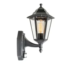 QAZQA Außenwandlaterne schwarz mit Bewegungssensor IP44 - New Orleans Up