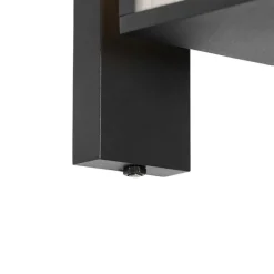 QAZQA Außenwandlaterne schwarz mit geripptem Glas und Hell-Dunkel-Sensor - Charlois