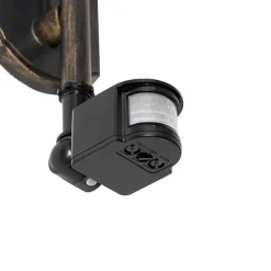 QAZQA Außenwandleuchte antikgold IP44 inkl. Bewegungsmelder - Daphne