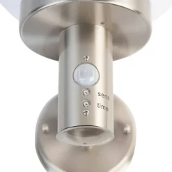 QAZQA Außenwandleuchte aus Edelstahl IP44 mit Bewegungsmelder - Sfera