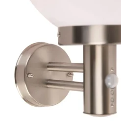 QAZQA Außenwandleuchte aus Edelstahl IP44 mit Bewegungsmelder - Sfera