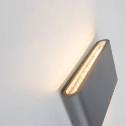 QAZQA Außenwandleuchte dunkelgrau 17,5 cm inkl. LED IP65 - Batt