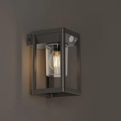 QAZQA Außenwandleuchte dunkelgrau inkl. LED und Solar - Sonne