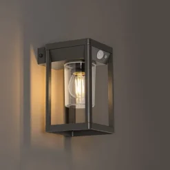 QAZQA Außenwandleuchte dunkelgrau inkl. LED und Solar - Sonne