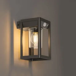 QAZQA Außenwandleuchte dunkelgrau inkl. LED und Solar - Sonne