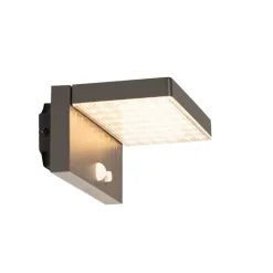 QAZQA Außenwandleuchte dunkelgrau inkl. LED und Solar - Sunnie