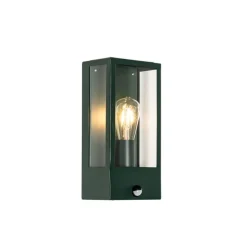 QAZQA Außenwandleuchte dunkelgrün mit Bewegungsmelder IP44 - Rotterdam