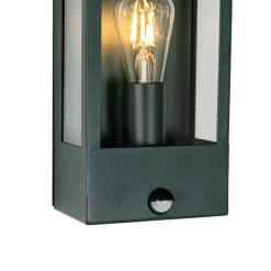 QAZQA Außenwandleuchte dunkelgrün mit Bewegungsmelder IP44 - Rotterdam