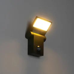 QAZQA Außenwandleuchte grau inkl. LED IP54 mit Bewegungsmelder - Zane