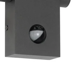 QAZQA Außenwandleuchte grau inkl. LED IP54 mit Bewegungsmelder - Zane